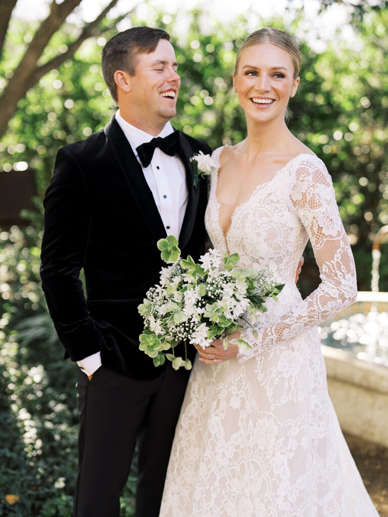 Bride and Groom at their winter wedding at Hotel Drover in Fort Worth